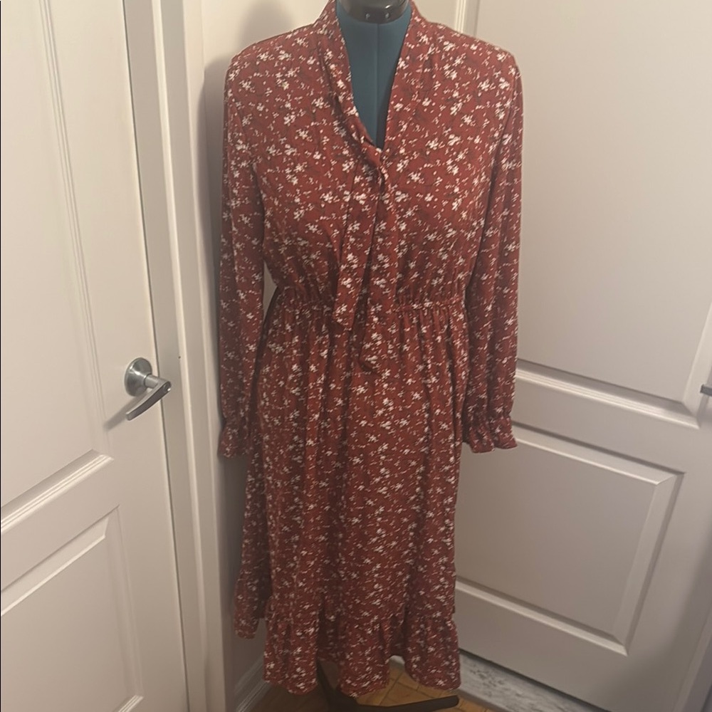 SHEIN Long Sleeve Tiered Midi Dress